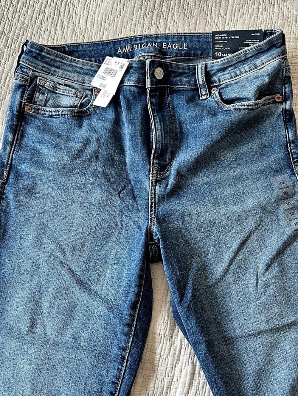 American Eagle Kick Boot Crop Blue Waist 10 NWT